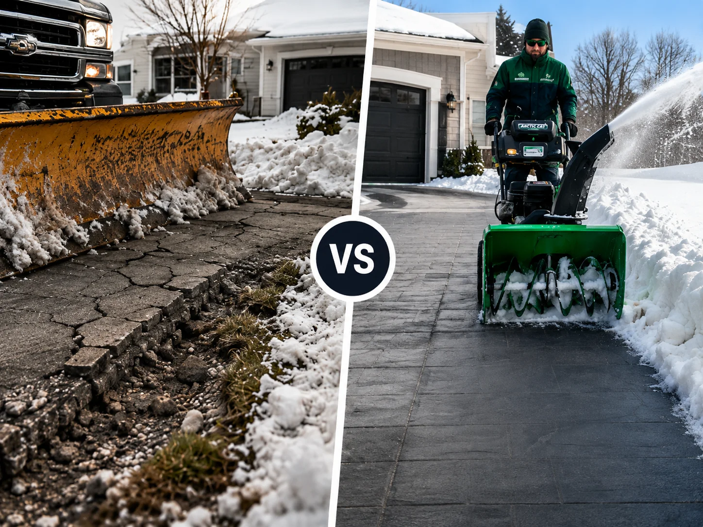 Comparison: Typical Plow vs GreenScape Snowblower Service
