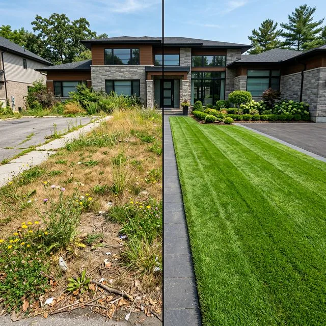 Lawn Transformation Before and After